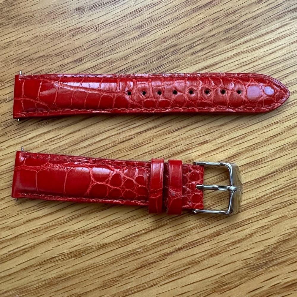 MICHELE
18mm Alligator Watch Band Strap in rich red color
